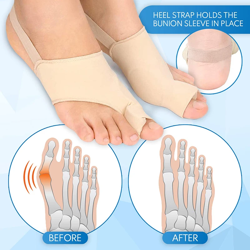 2Pcs=1Pair Toe Corrector Orthotics Feet Foot Care Bone Thumb Adjuster Correction Soft Pedicure Socks Bunion Straightener