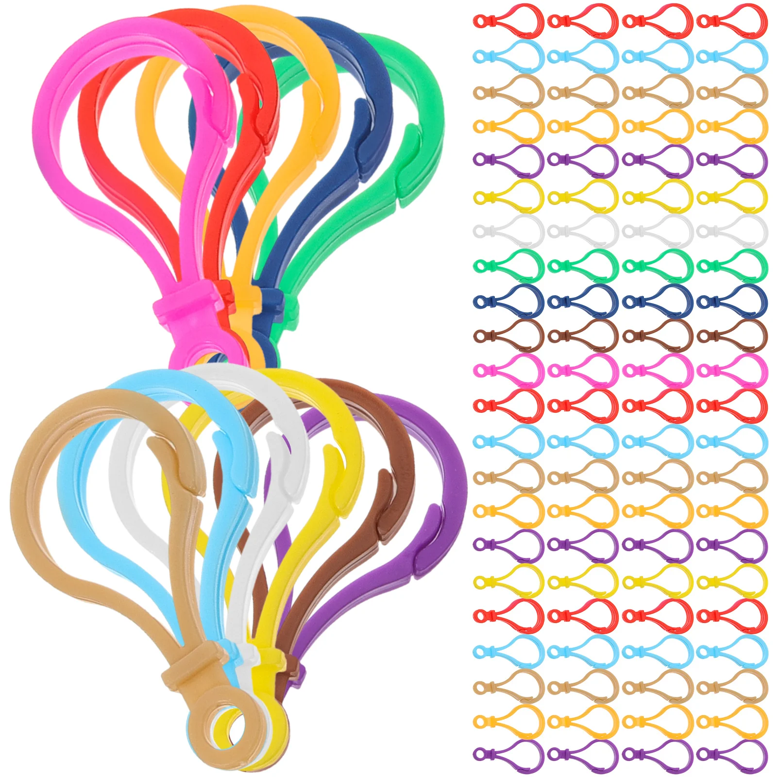 

100 Pcs Light Bulb Buckle Key Fob Clasp Clips Hook up Keychain Backpack Plastic Lobster Phone Assesoriess