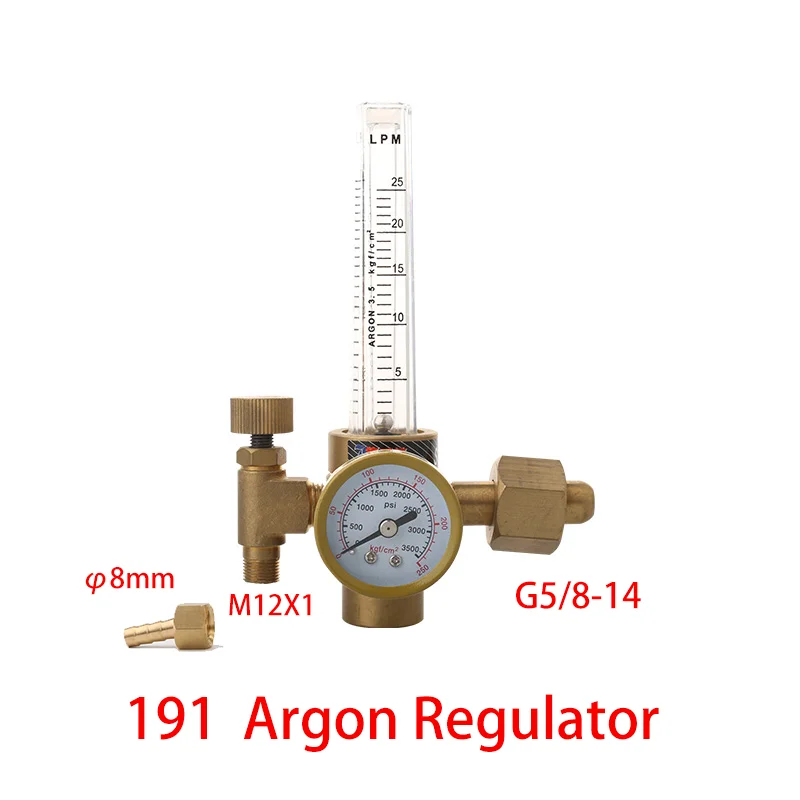 Tig Argon Regulator Flow Meter G5/8" 0-25Mpa Welding Pressure Reducer