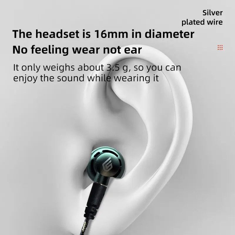 LUN SHENG YE05 인이어 플랫 헤드 플러그 이어폰, 14.2mm HIFI 유선 플랫 헤드셋, 스포츠 오픈형 게이밍 헤드폰, mmcx 케이블용