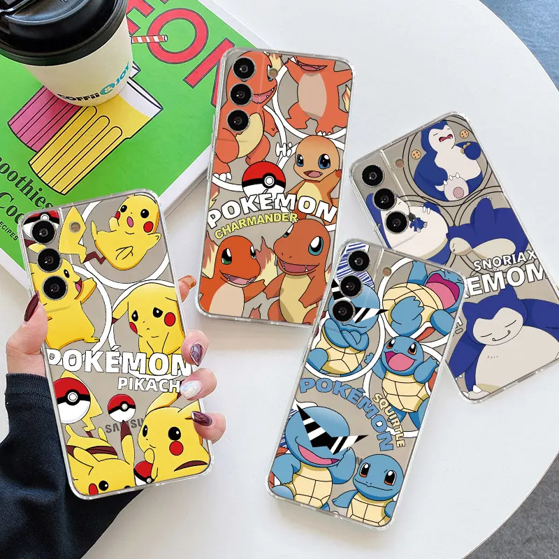 Pikachu Trend Squirtle Gengar Clear Case Per Samsung Galaxy S23 S22 S20 Fe S21 S10 S9 Plus Note 20 Ultra 10 Lite 9 Phone Capa