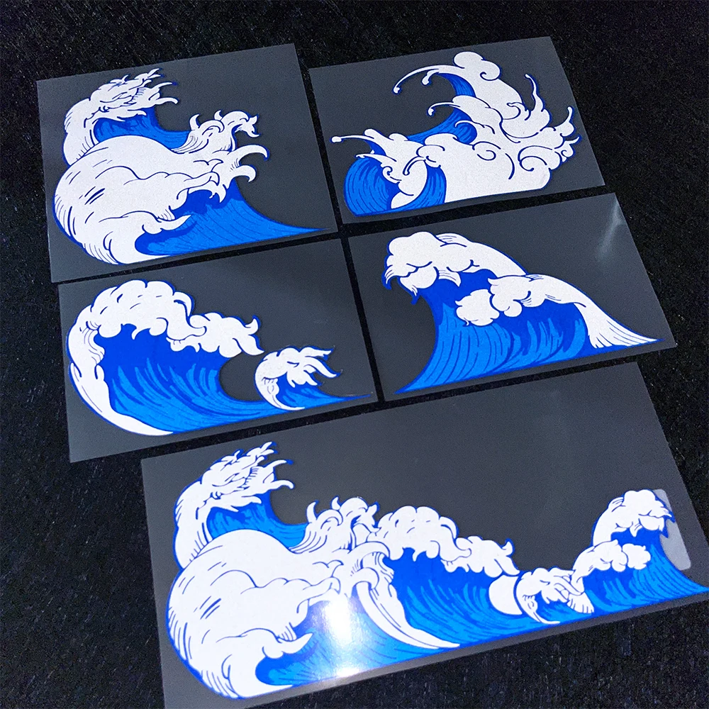 

JDM Japanese Wave Body Scratch Occlusion Window Glass Reflective Car Motorcycle Scooter Sticker For Vespa Honda YAMAHA Suzuki