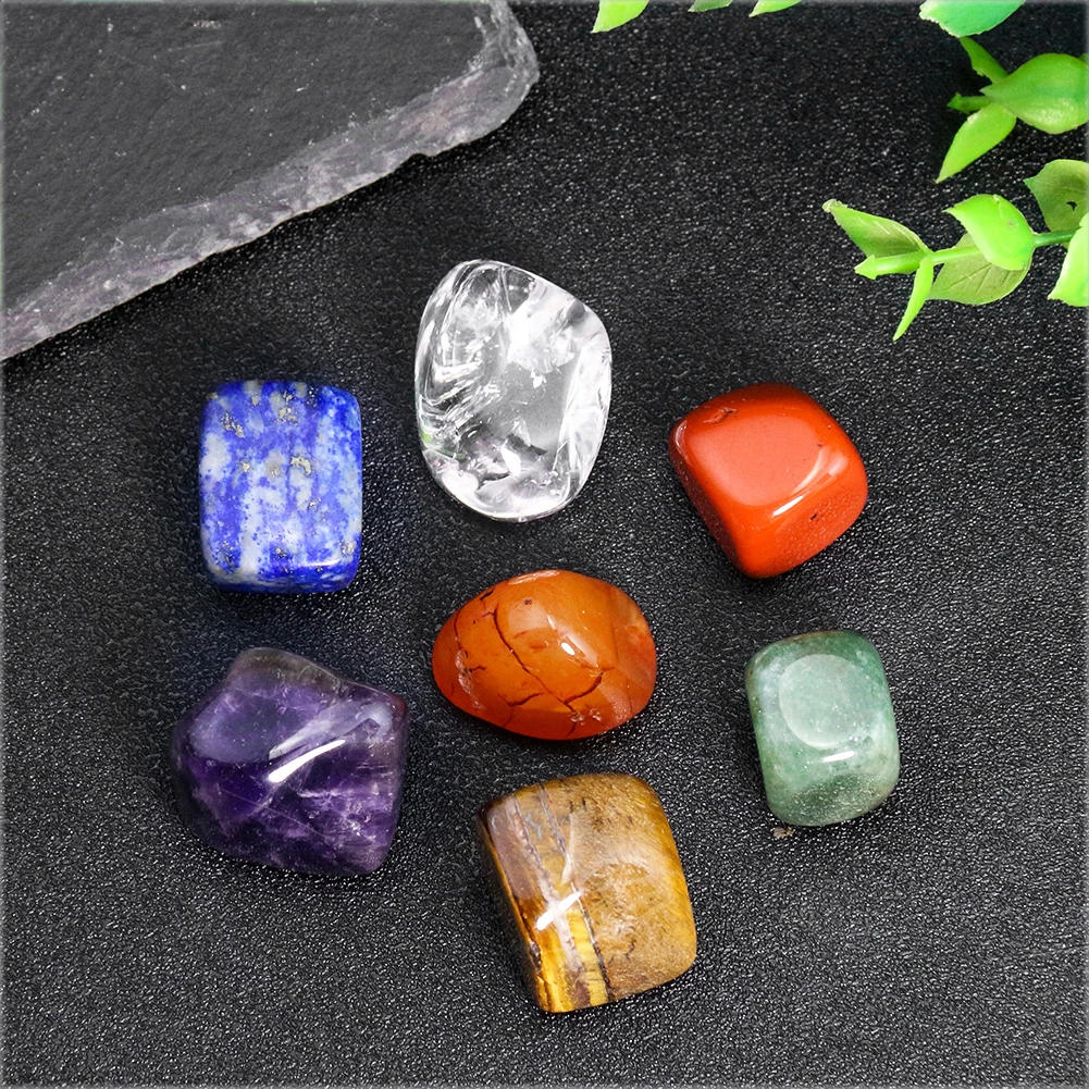 

7 Pcs/Set Natural Chakra Crushed Stone Crystal Healing Quartz Ore Mineral Specimen Reiki Energy Yoga Meditation Home Decorations