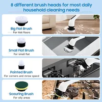 9 in 1 Electric Spin Scrubber Cordless Cleaning Brush Shower Scrubber Adjustable Extension Handle Waterproof For Tub Tile Floor 6