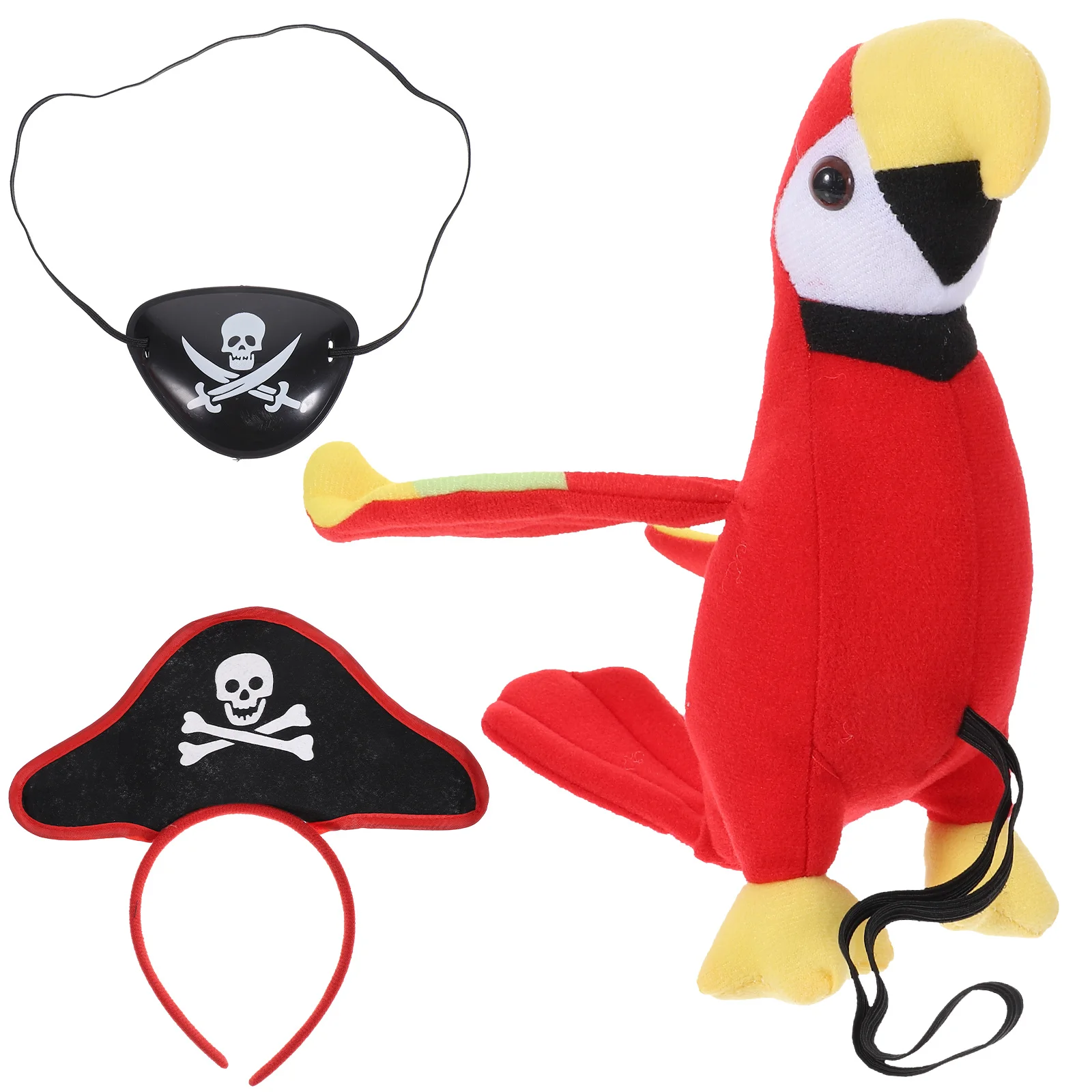 

Pirate Parrot Set Funny Pirate Eye Patch Headband Decor Prop Pirate Headwear Eye Mask Parrot Role Playing Prop Set Bird