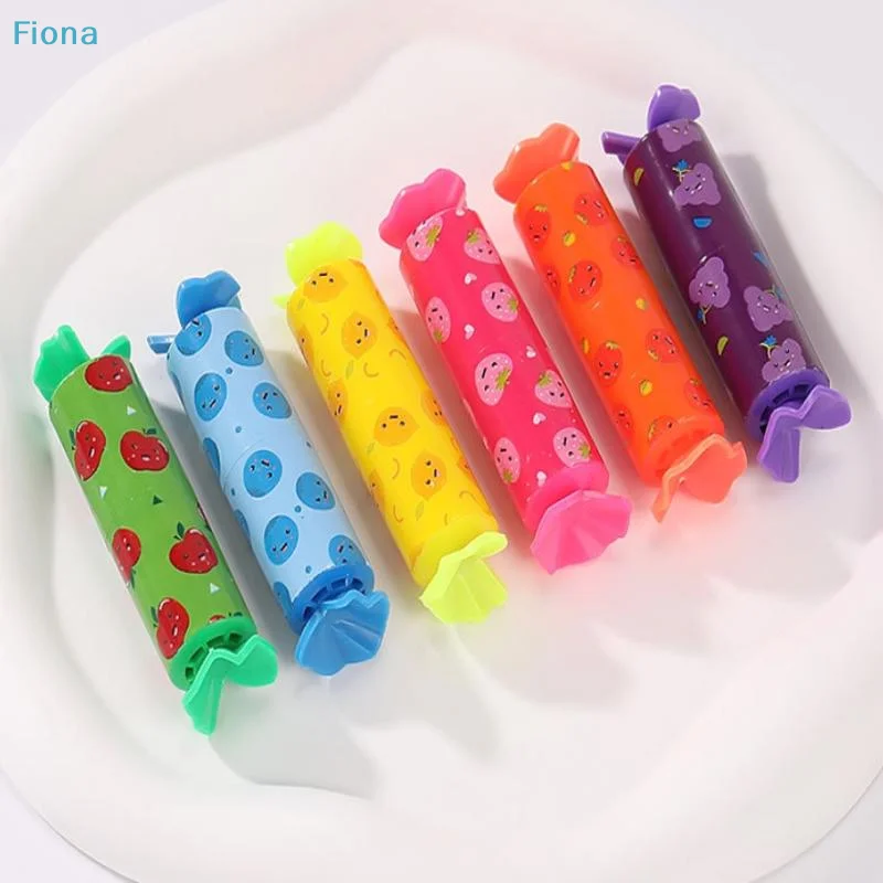 ♩ 6pcs 다채로운 미니 형광펜 캔디 파스텔 형광펜, 귀여운 치즐 팁 마커 펜, 파티 생일 그림 포스터 일기
