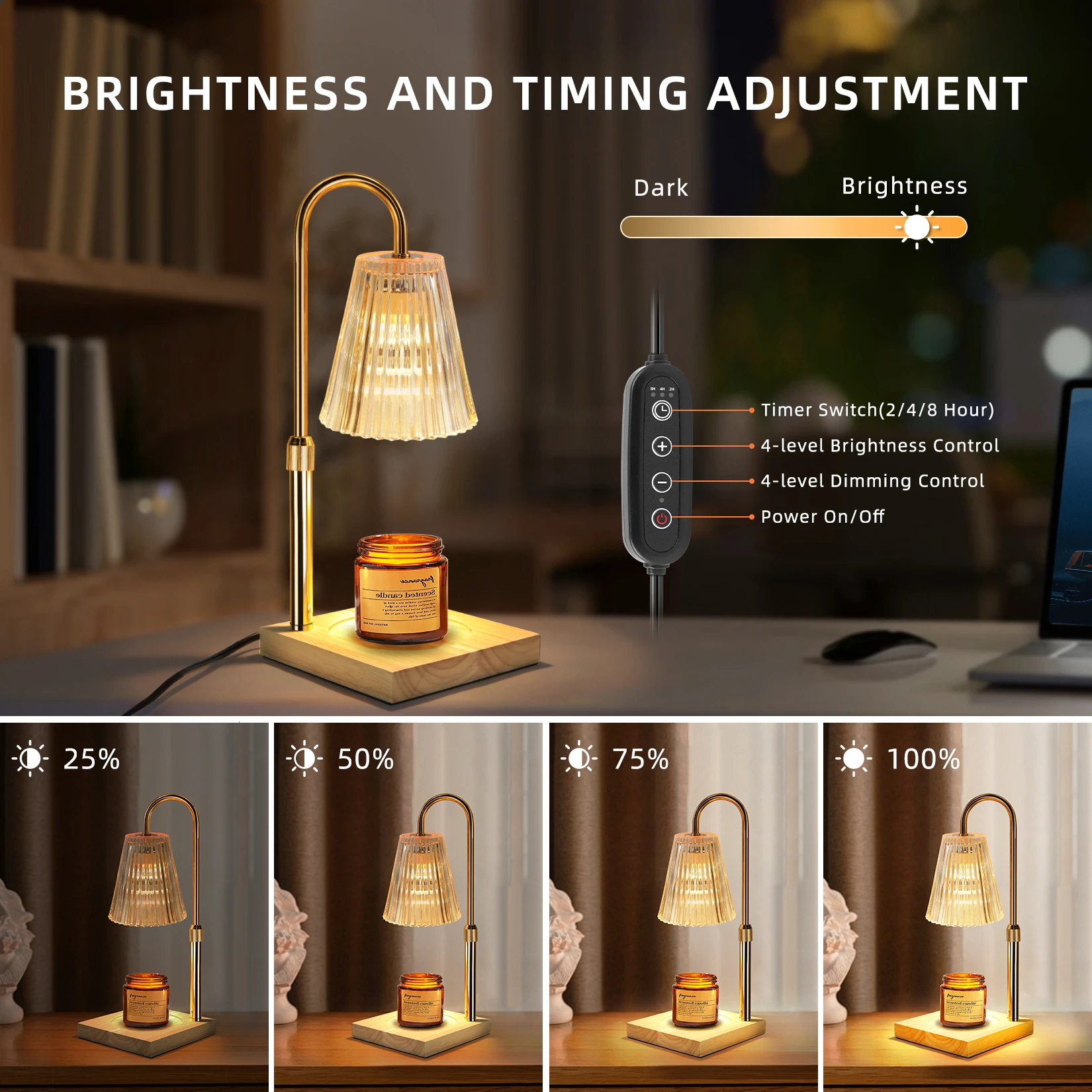 Table Lamps Led Candle Warmer Lamp for Home Decor Aromatherapy Melting Wax Night Light With Timer Dimming Desk Lights Girl Gift 3
