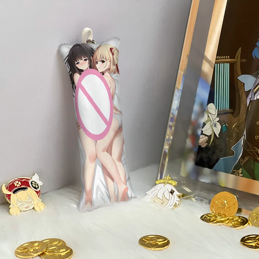 

Takina Inoue Chisato Nishikigi Mini Dakimakura Lycoris Recoil Anime Accessories Key Ring Body Pillow Key Chain Bag Phone Pendant