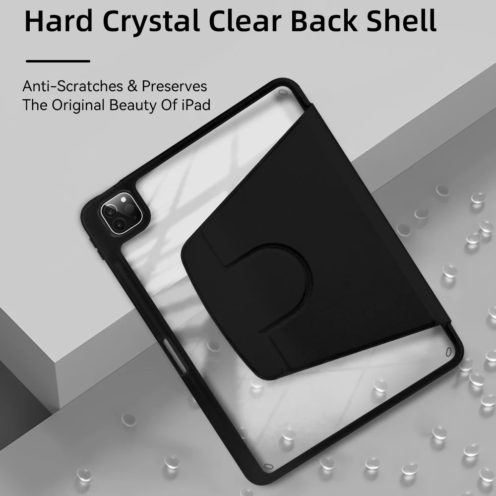 Acrylic 360° Rotating Tablet Case with Pencil Holder