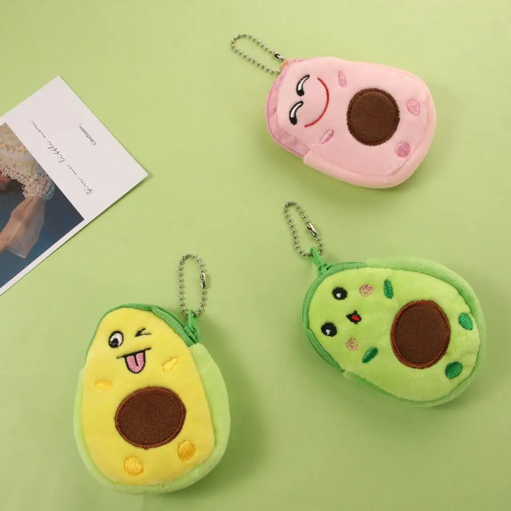 패션 카와이 머니 파우치 어린이 여자아이 키 케이스 가방 작은 동전 지갑 아보카도 지갑