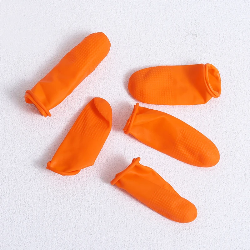 50PCS Leather DIY Craft Tool Orange Rubber Finger Covers Fingertip Protector Gloves For Leather Manual work