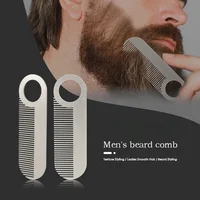Stainless Steel Men’s Beard Comb Portable Mini Oil Head Comb for Barber Mustache Care Shaping Tools Pocket Size Silver Hair Comb