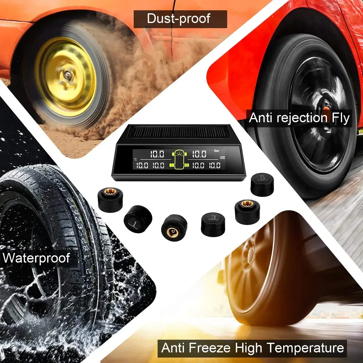 RV TPMS Ÿ̾ з ͸ ý, TS200 ¾籤  TPMS, 6 Ÿ̾ ܺ ,  LCD ÷