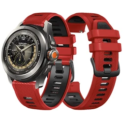 Dual-Color Silicone Sport Strap for 22mm (Red Black)