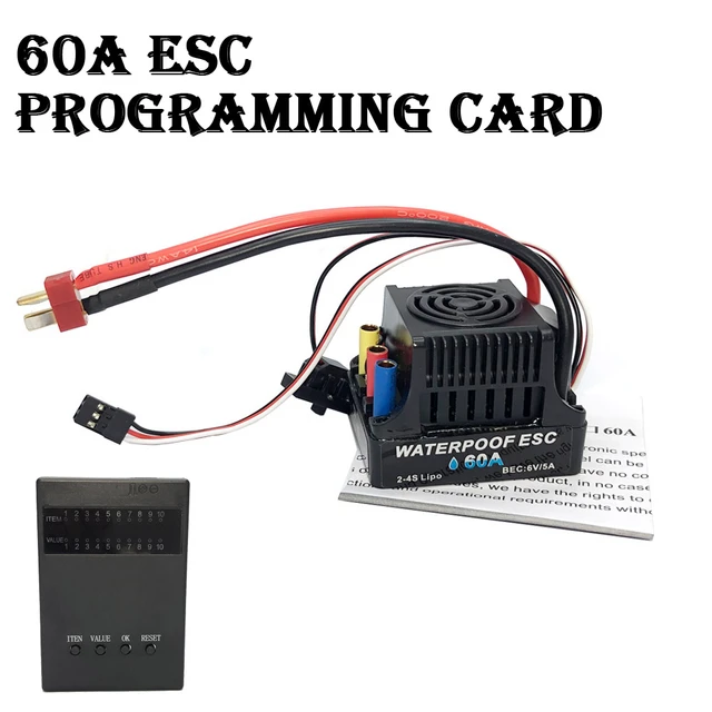 Waterproof 2-4S 60A 80A Brushless ESC Program Card for 1/10 1/12 RC Car 3650  3660 3670 Brushless Motor - AliExpress