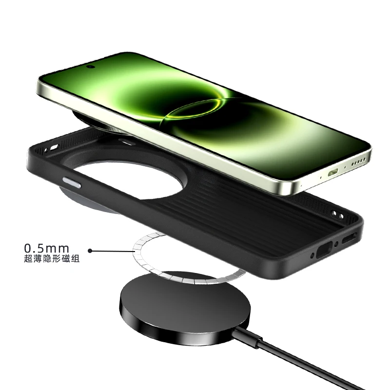 Enhanced Product Title:  
Premium Magnetic Lens Protective Case with Wireless Charging Compatibility - Anti-Fall Design, Large Hole PC Cover