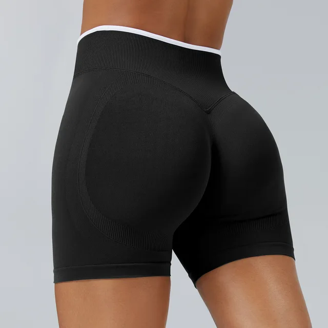 S-TE High-End Alternative Seamless Colorblock Yoga Shorts Tight Peach Hip Sports Shorts Women's Outer Wear Running Fitness Pants