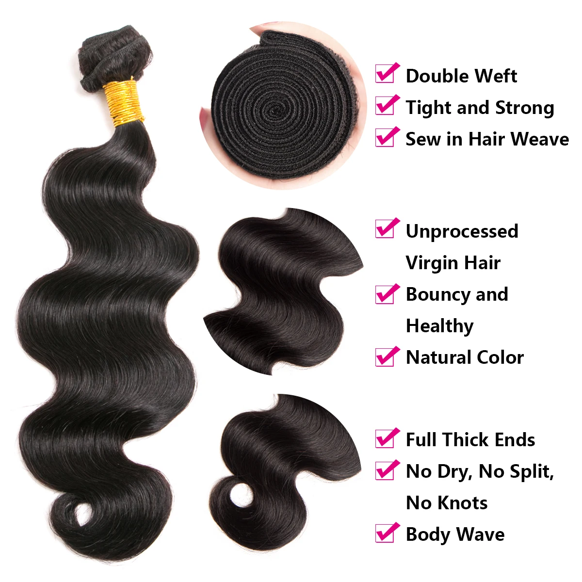 Indain Human Hair Body Wave 1/3/4 Bundles 100% Human Hair Extensions Natural Black 8-28 inch Bulk Human Hair Weave Wholesale