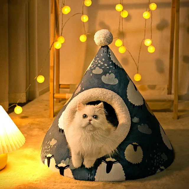 Mignon lit chaud et confortable pour animal de compagnie maison pour chat chaton coussin de diversification