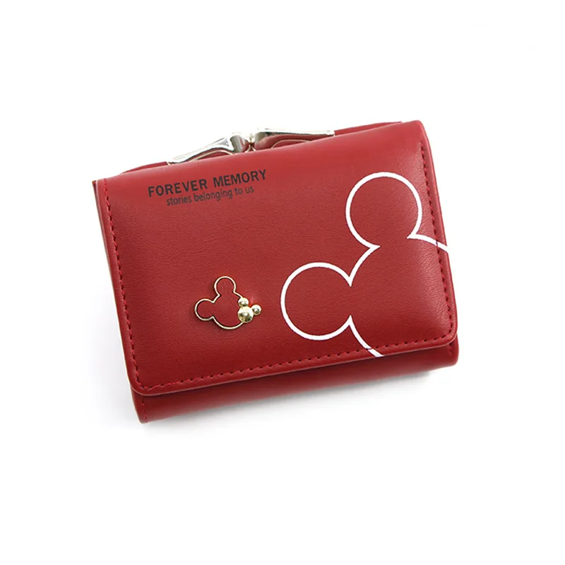 New Women's Wallet Cute Cartoon Letter Printed Students Coin Purse Triple Fold Short Style Wallets for Women Girls Handheld Bags 5