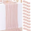 10PCS Wholesale Gauze Table Runner Wedding Semi-Sheer Vintage Cheesecloth Dining Party Christmas Banquet Arches Cake Table Decor 1