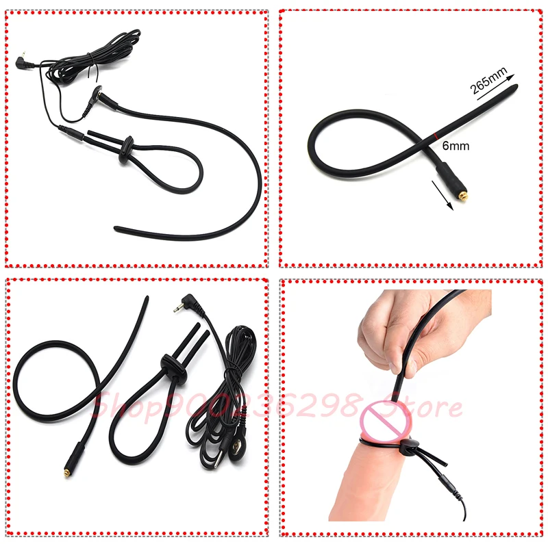 Electro Sex Toys Electric Sex Toys E-stim Penis Ring Glans Testicle Loops Massage Electric Shock Bdsm Cock Sheath Ball Stretcher for Men Host Cable