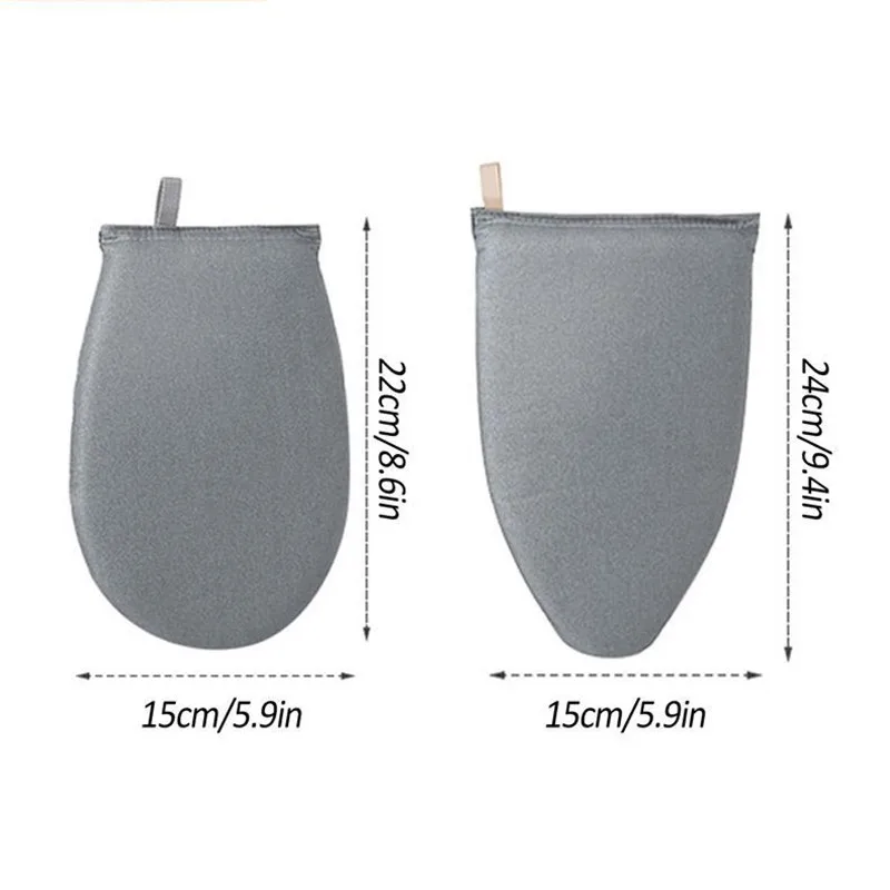 Compact Heat-Resistant Ironing Pad with Grey Garment Steamer Gloves