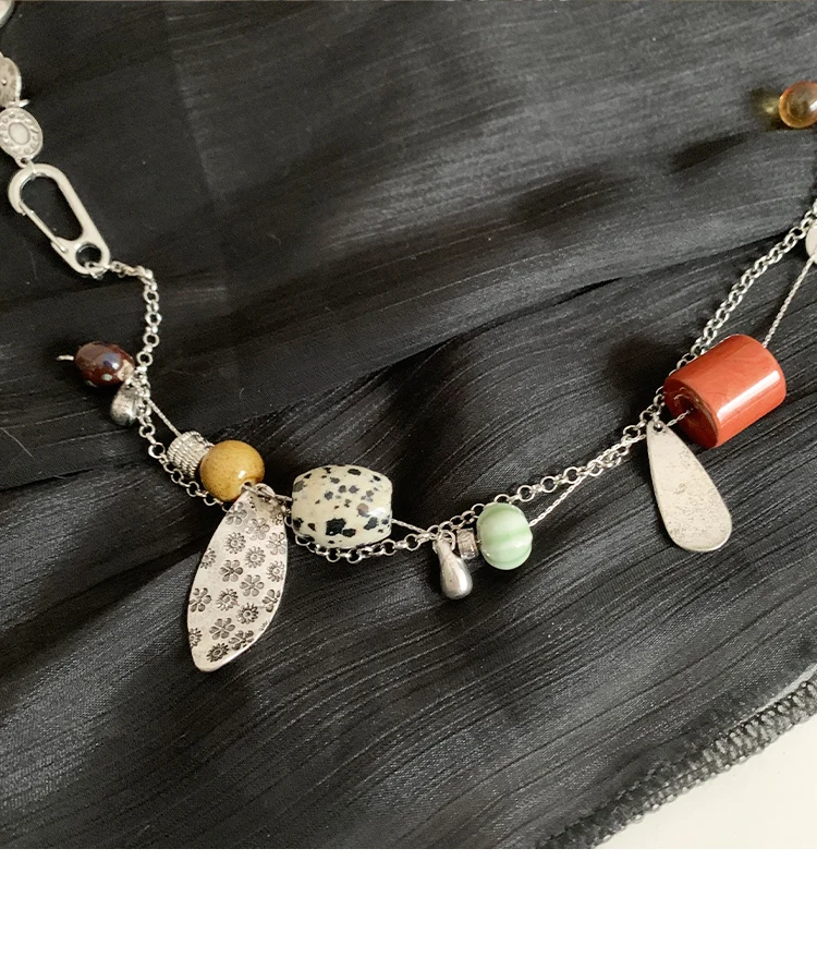 Natural gemstone vintage feel original niche design multi-functional waist chain