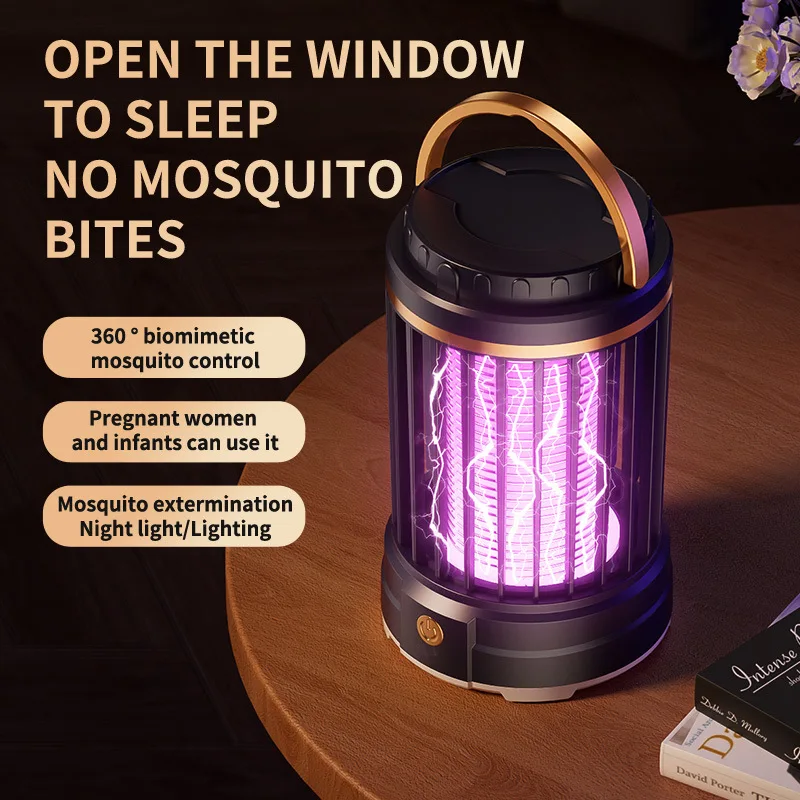 Portable Mosquito Killer Lamp 360&deg; Biometric Mosquito Control Night Light 1600mAh Recharge Battery Safe for Pregnant and Infants