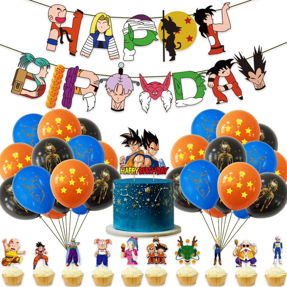 12pcs Star Ball Theme Party Decoration Balloon Goku Balloon decorazione per feste di compleanno per bambini