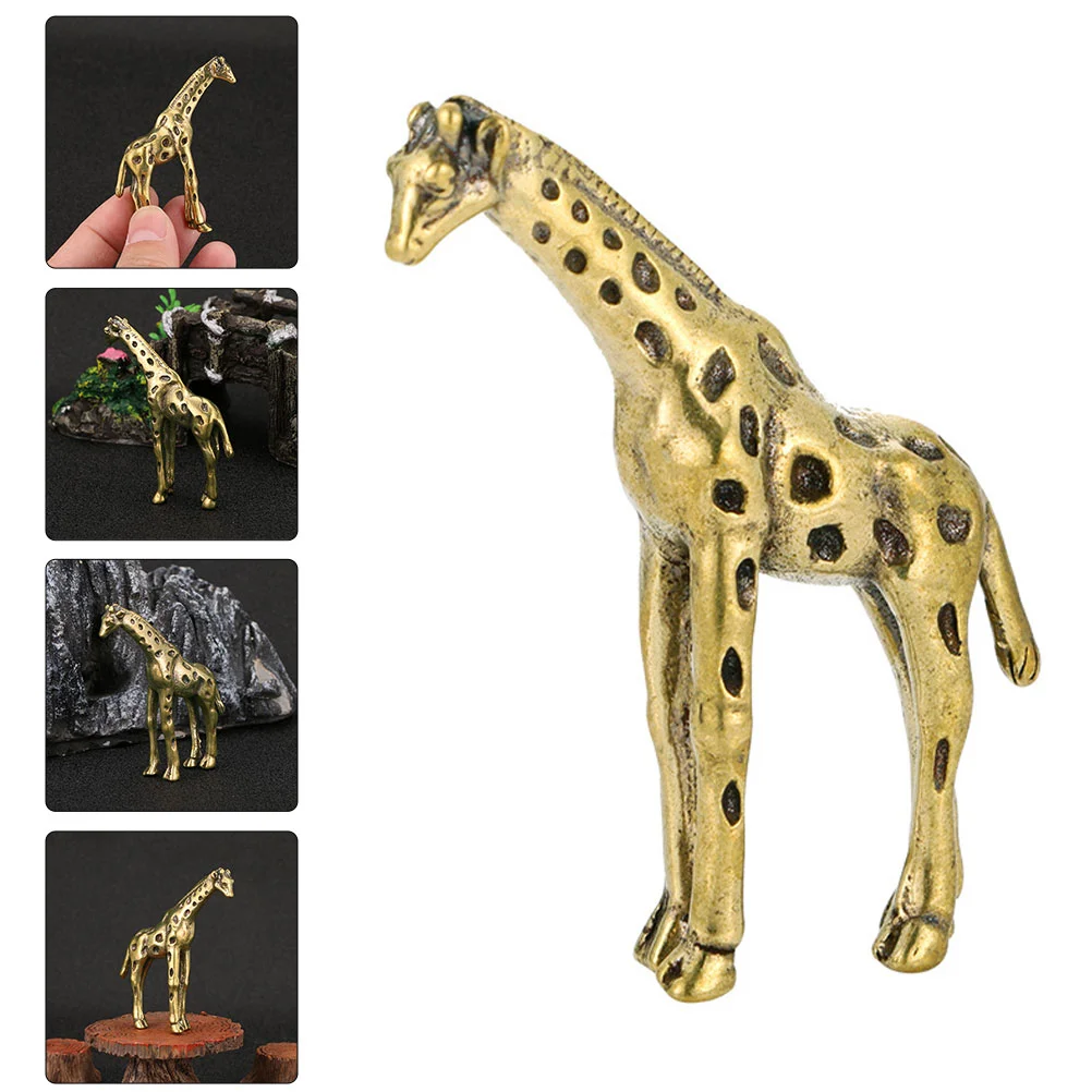 

Brass Figurine Brass Craft Figurine Indoor Desktop Decor Brass Giraffe Decor Brass Craft Decor for Lover Families