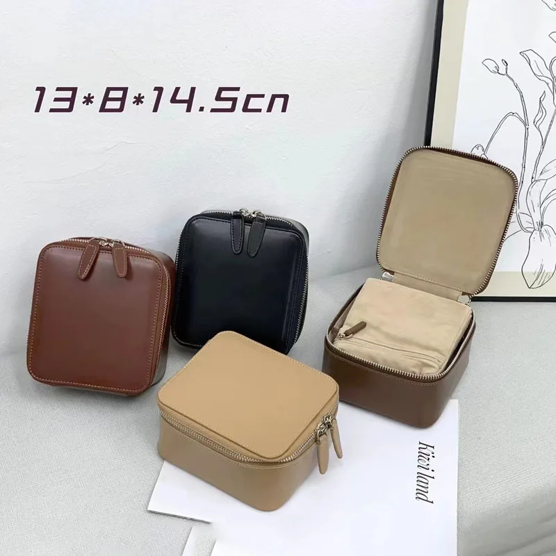 Leather Jewelry Box Travel Portable Ring Jade Bracelet Packaging Bag Jewelry Storage Box Cowhide Square Bag Stranger Things Bags high quality leather belt 3 4cm korean version for men and women s business travel luxury designer cowhide needle buckle belt