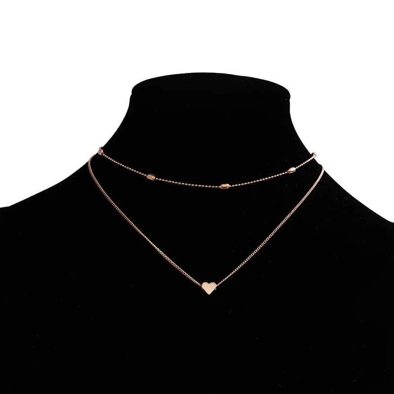 Modische doppellagige Liebes-Herz-Halskette für Frauen und Mädchen, Party, Festival, Schmuck, Geschenke – Detail 4