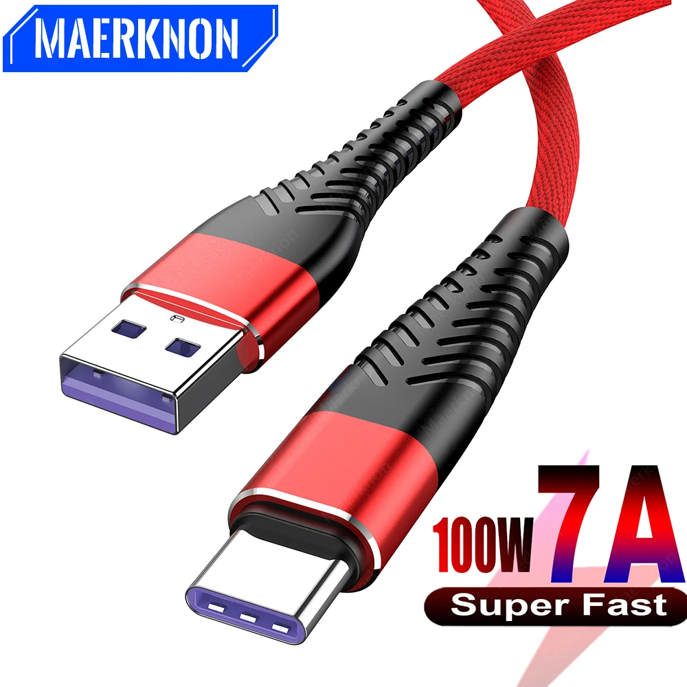 

7A 100W USB C Cable Fast Charging Type C Data Cord Phone Charger Cable For Huawei Samsung Xiaomi 0.25m/1m/2m/3m USB Type C Wire