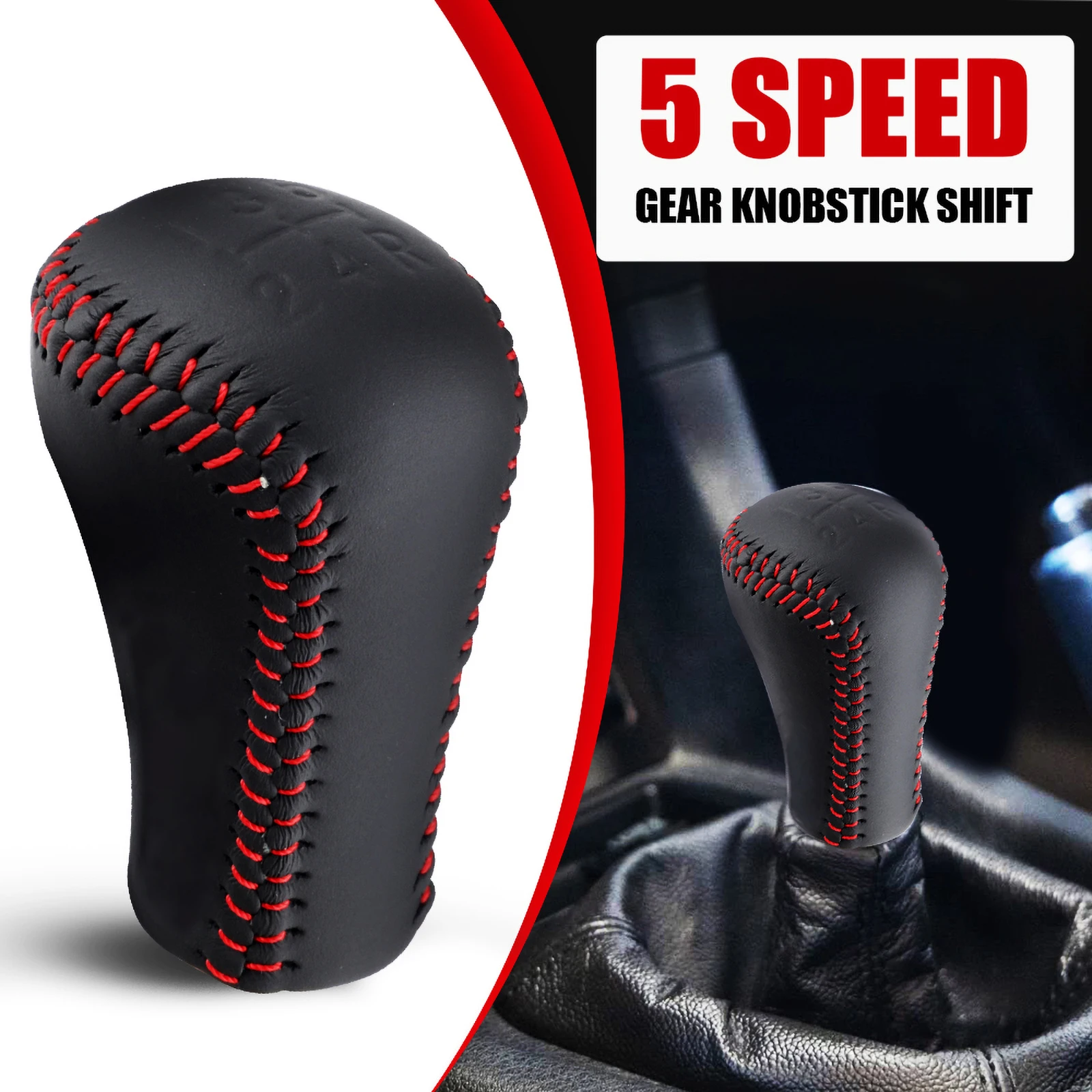 

Leather 5 Speed Gear Shift Knob Universal Gear Shift Lever For Toyota Trd Manual Transmission Automatic Gear Level Knob Shift