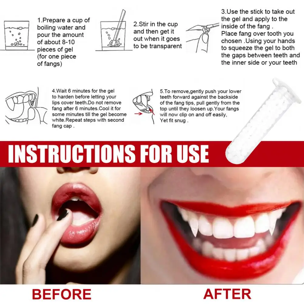 Dents De Vampire Rétractables En Silicone - Accessoire Halloween Réaliste Cosplay Effrayant