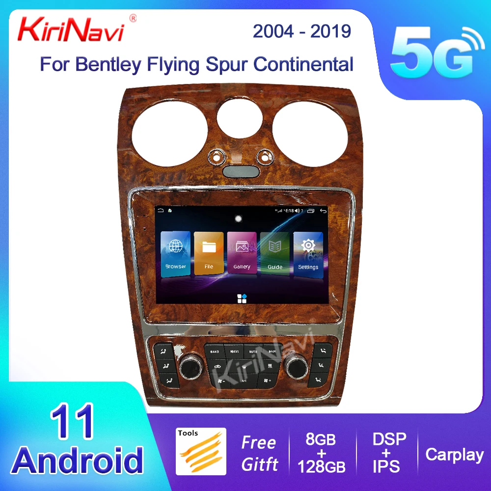 Kirinavi Per Bentley Continental Flying Spur Android 13 Autoradio Dvd Lettore Multimediale Navigazione Gps Automatica 4G Stereo 2004-2019
