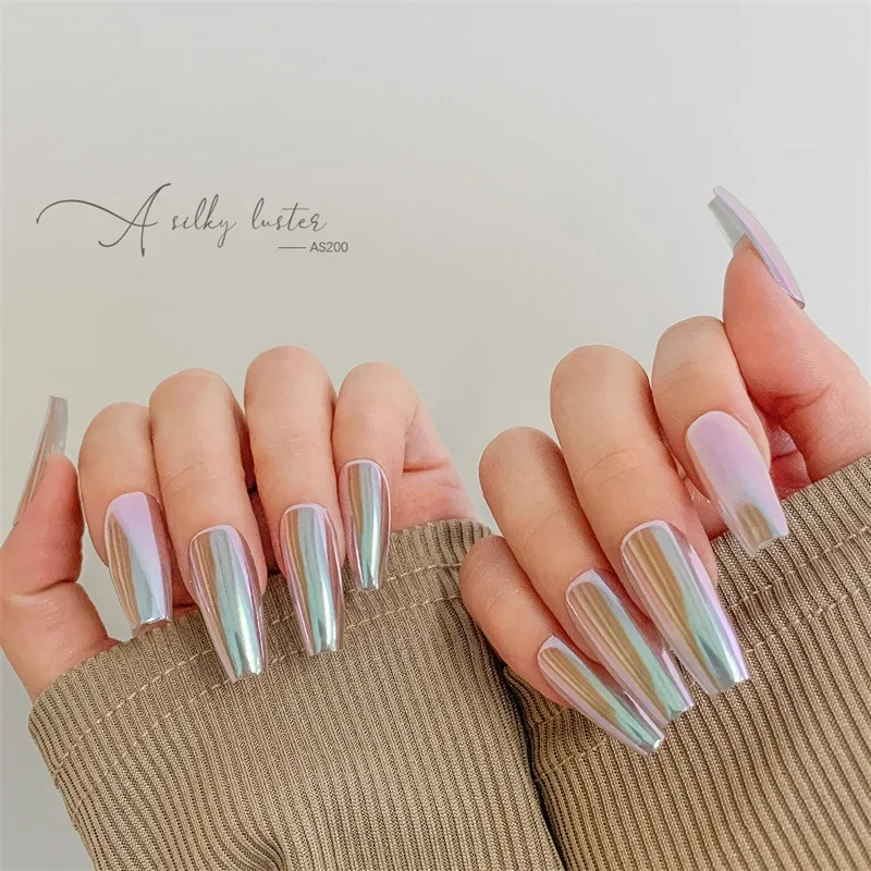 HNDO Summer Aurora Chrome Powder Solid Color Effect for Nail Art Manicure Design Electroplated Luster Pigment Dust