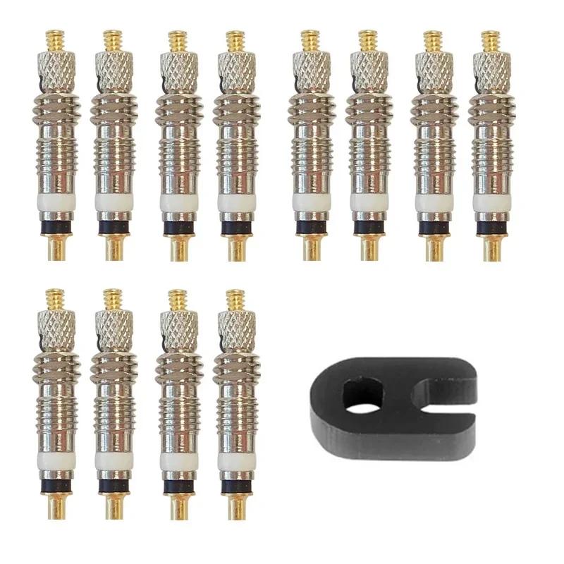 Bicycle Valve Core Remover 2/6/12pcs Bicycle Removable Presta Valve Core Bike Replacement Brass Tubeless Core Remover Tool for Tubeless for Road MTB Bike bicycle valve core bicycle valve tool bicycle valve replacement bicycle valve core remover