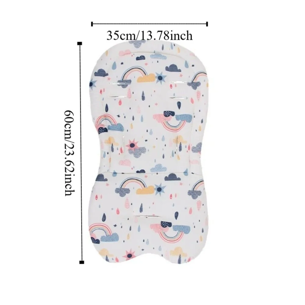 Soft Baby Stroller Cushion Cartoon Printed Breathable Baby Pram Seat Mat Car Seat Comfortable Dining Chair Cotton Pad
