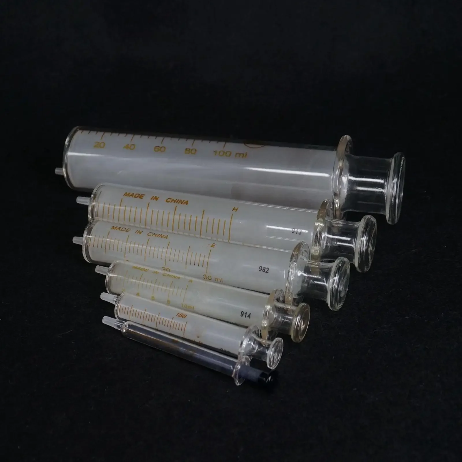 1ml 2ml 5ml 10ml 20ml 30ml 50ml 100ml Glass Syringe Injector Lab Sampler Standard Diameter Caliber Precision Medical