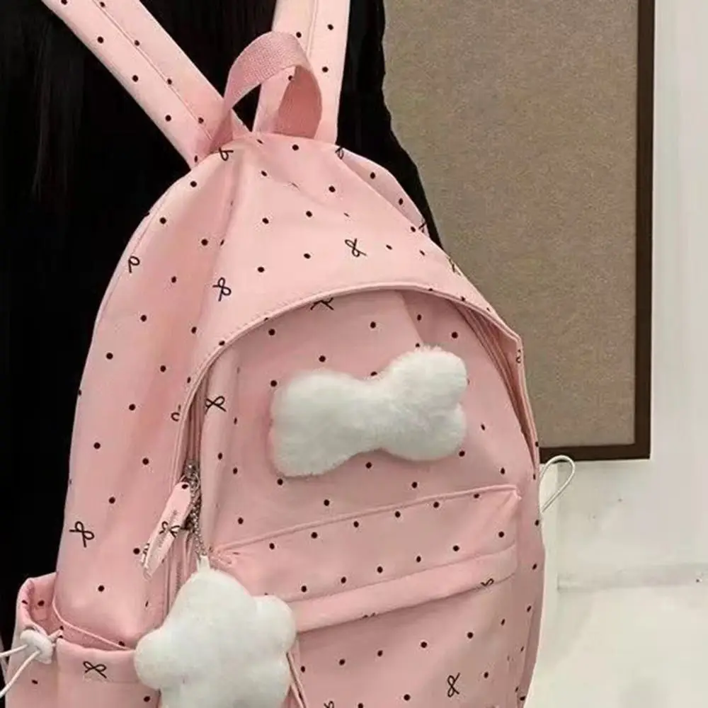 New Large Capacity Bow Backpack Breathable Ultra-light Girls Backpack Nylon Students Bookbags 3