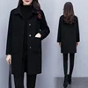 Women's Mid-Length Woolen Coat Loose Fit plus Size Autumn Winter New Style Korean Version Slimming Age-Defying Coat