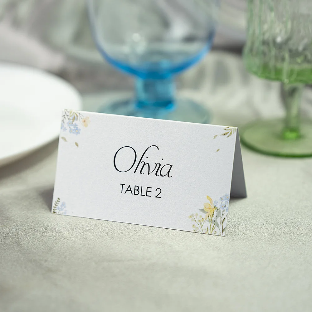 Personalized wedding place cards table number for Outdoor & Garden party guests names cards.