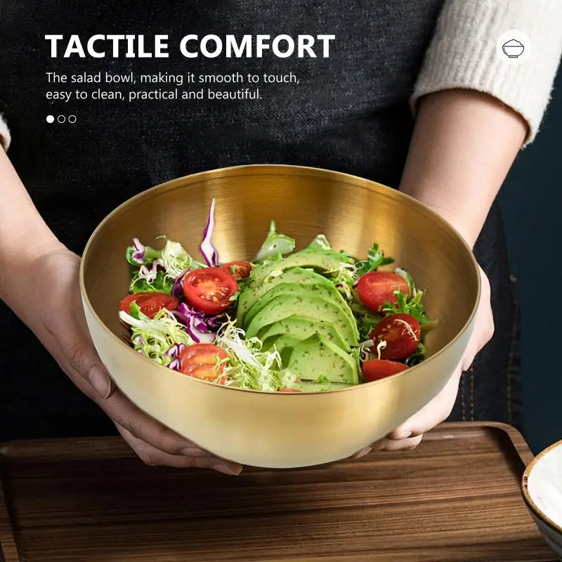 Golden Bowl Stainless Steel Salad Or Soup Bowl 11 Cm