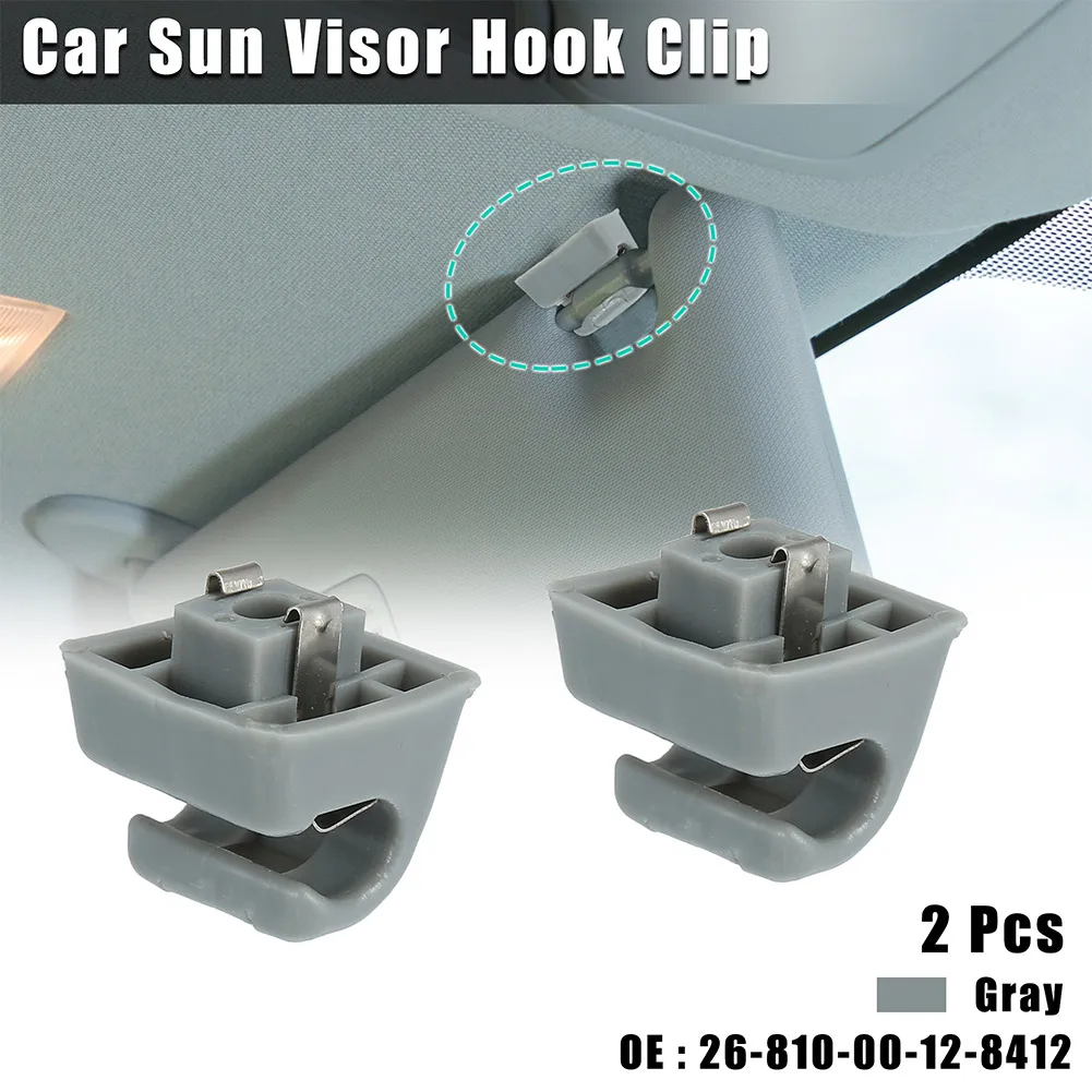 

2pcs Car Sun Visor Retainer Hook Fastener Clip Holder Bracket 126-810-00-12-8412 For Mercedes-Benz W123 W124