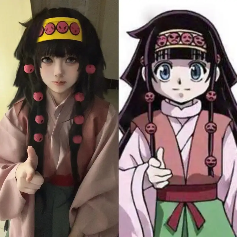 Hunter x Hunter: Alluka Zoldyck (Aruka Zorudikku) | Pink Dress Cosplay Costume Set 28 Hunter x Hunter Alluka Zoldyck Pink Dress Cosplay Costume for Women (Unofficial)