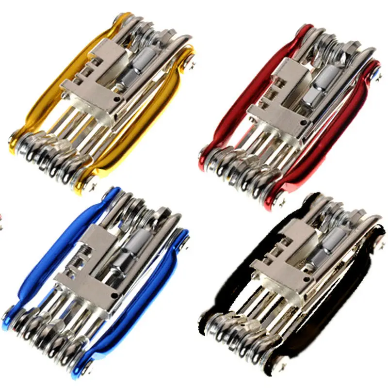 Multifunction 11 In1 Bicycle Repairing Set Bike Bike Repair Tool Kit Wrench Screwdriver Chain Hex Spoke Mountain Cycling Tools