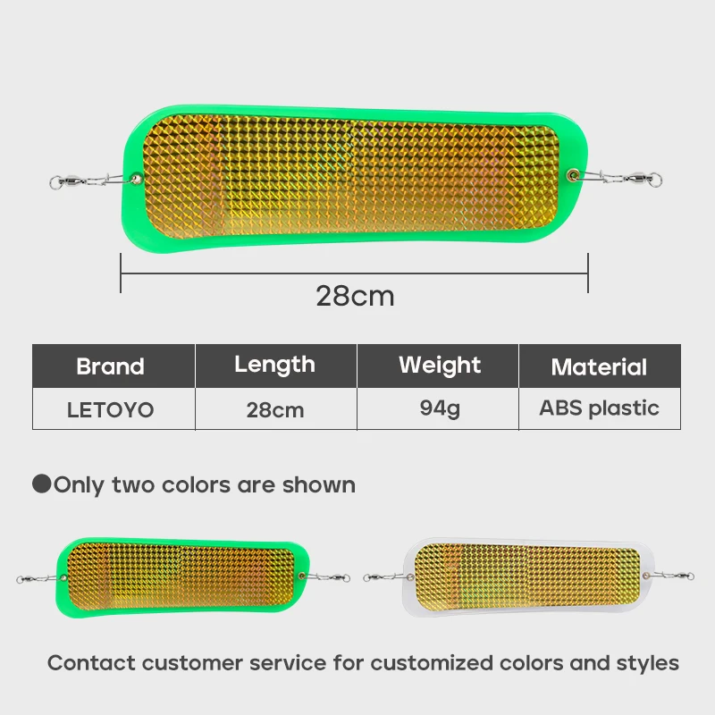 Diving Flash Board 28cm 94g Trolling Flasher Lure Flasher Swim Bait UV Double-sided Connector Reflective Salmon Fishing Tackle