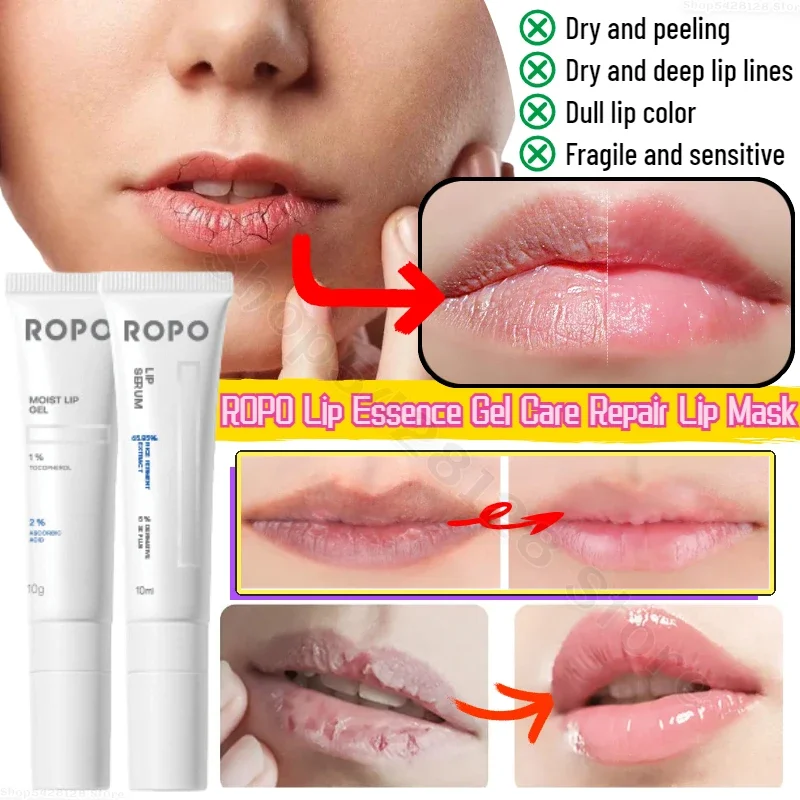 ROPO Deep Repair Lip Mask Effectively Fades Lip Lines Moisturizes Prevents Dryness and Improves Dull Lip Care Essence 10ml